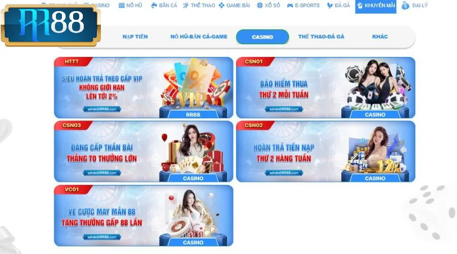 Chơi Casino tại RR88 nhận ưu đãi hấp dẫn