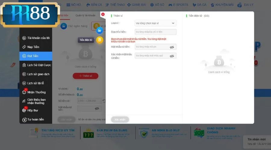 Nắm rõ lưu ý quan trọng giúp quá trình rút tiền RR88 thuận lợi, hạn chế gián đoạn