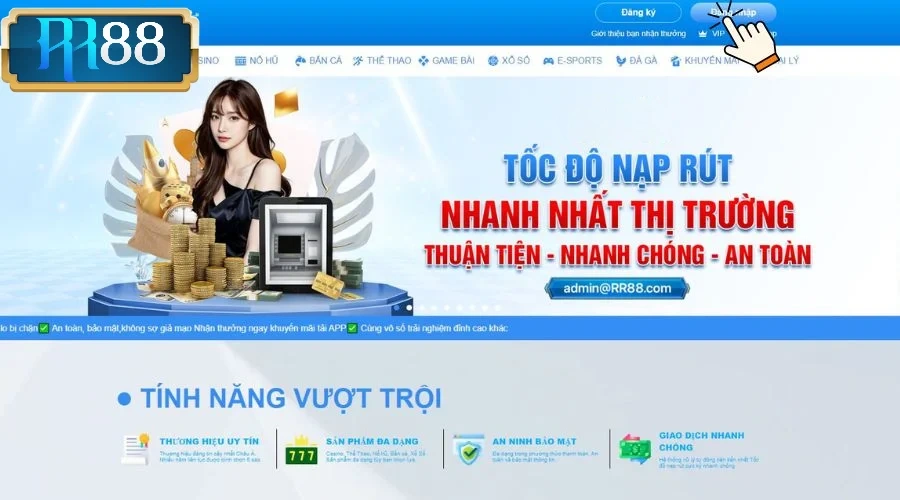 Truy cập RR88 -> Đăng ký/đăng nhập tài khoản